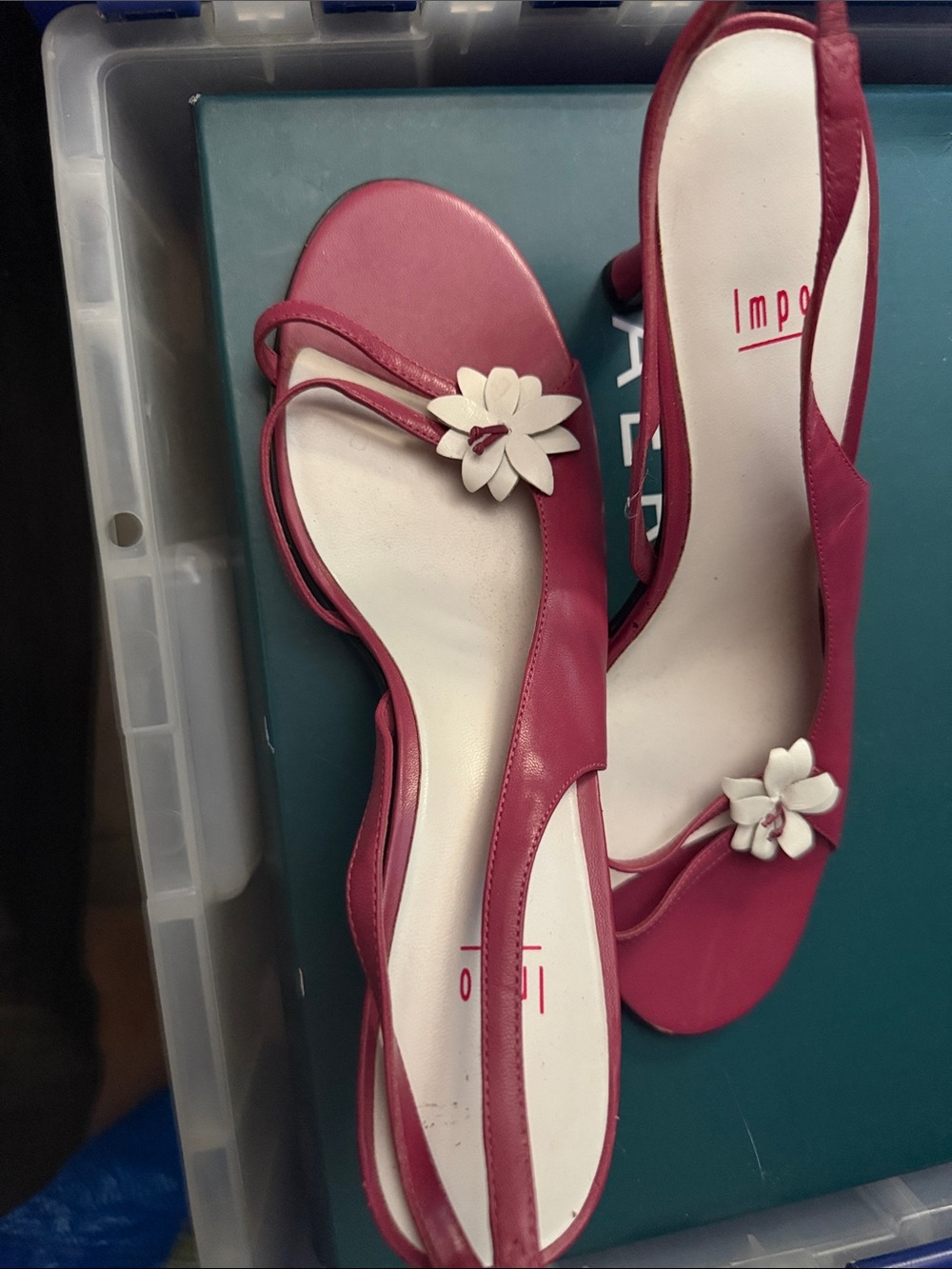 Impo Pink Slingback Sandals with White Flower Accent